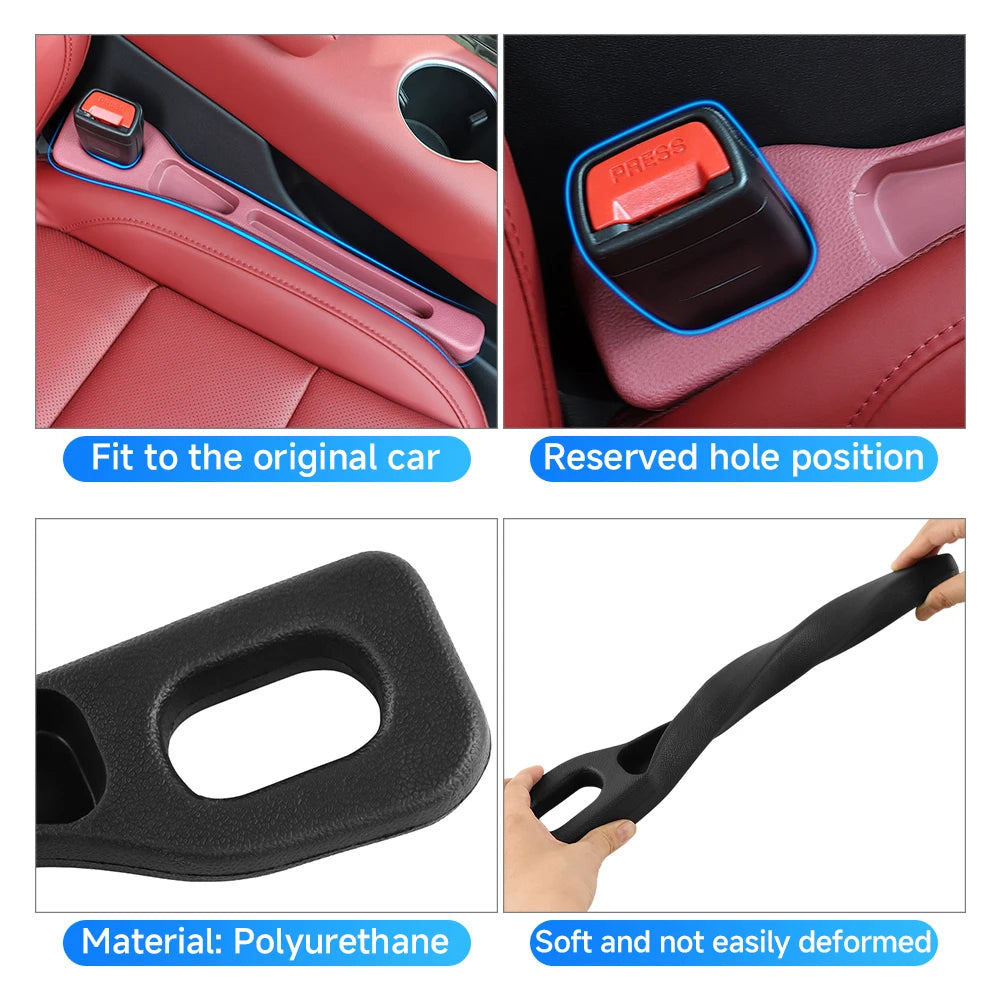 1 Pair Universal Car Seat Gap Plug Strip Side Seam Car Gap Filler Leak Proof Seat Gap Storage Or - Automotive LED Light