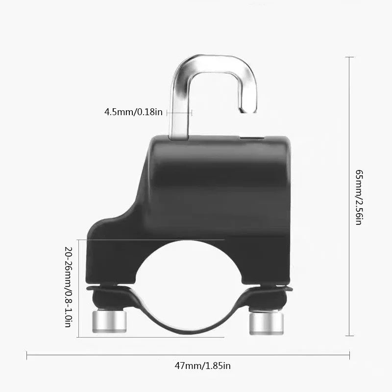 Helmet Lock for Motorcycle Scooter Atv Bicycle Universal Security Anti-theft Handlebar Lock 20mm - Automotive LED Light