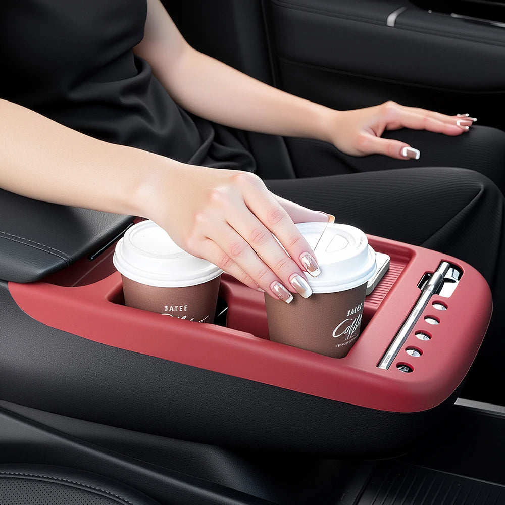 Silicone Armrest Storage Tray Cover For Hyundai Tucson 2025 2026 Center Console Divider Organize - Automotive LED Light
