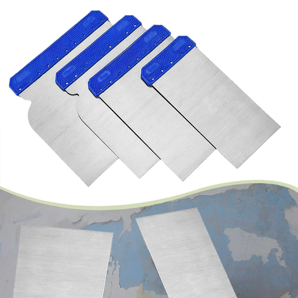 4Pcs Car Body Filler Spreader Decal Squeegee Tool for Wall Sanding DIY - Automotive LED Light