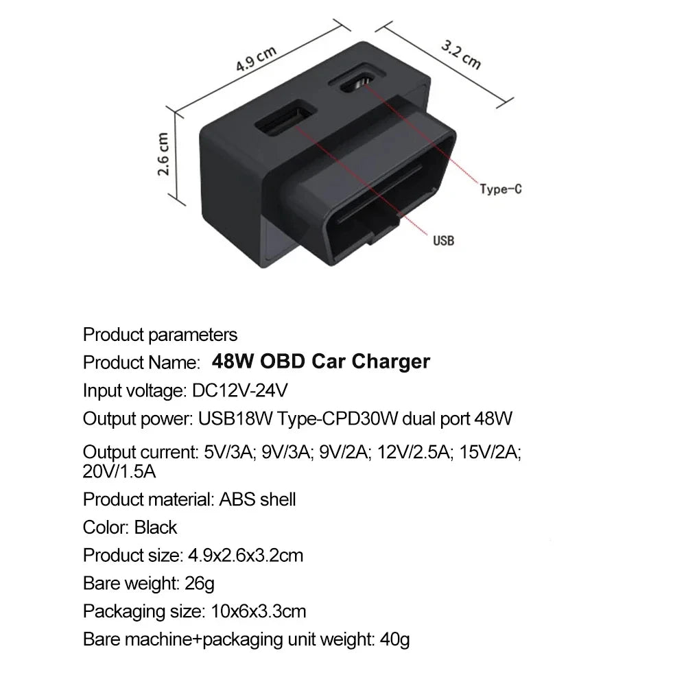 OBD Plug for Tesla Car Model3 Modely Obd2 Splitter Charger Adapters for Tesla Mo for Tesla Model 3 Model Y Modely - Auto