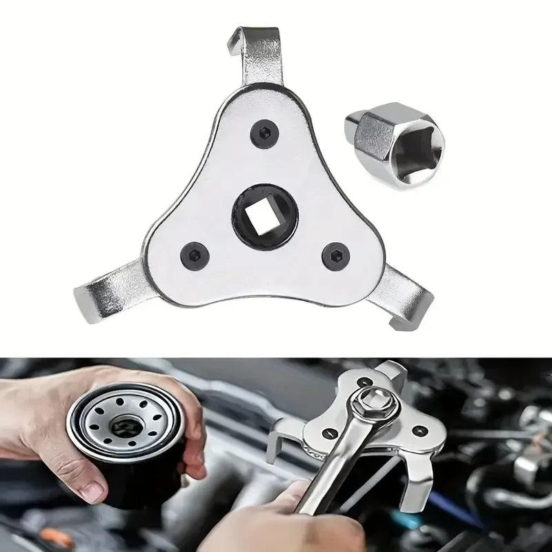 Universal Flat Three Claw Oil Grid Disassembly Tool for Automobiles Three Filter Wrench Filter - Automotive LED Light