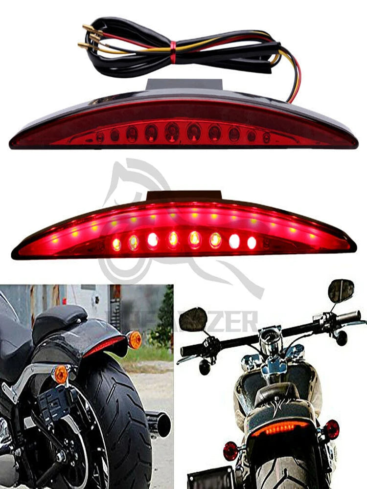 Red LED Brake Tail Light For Bike Motocycle Touring Sportster XL 883 1200 Cafe Racer Rear Fender - LED Motorcycle Light