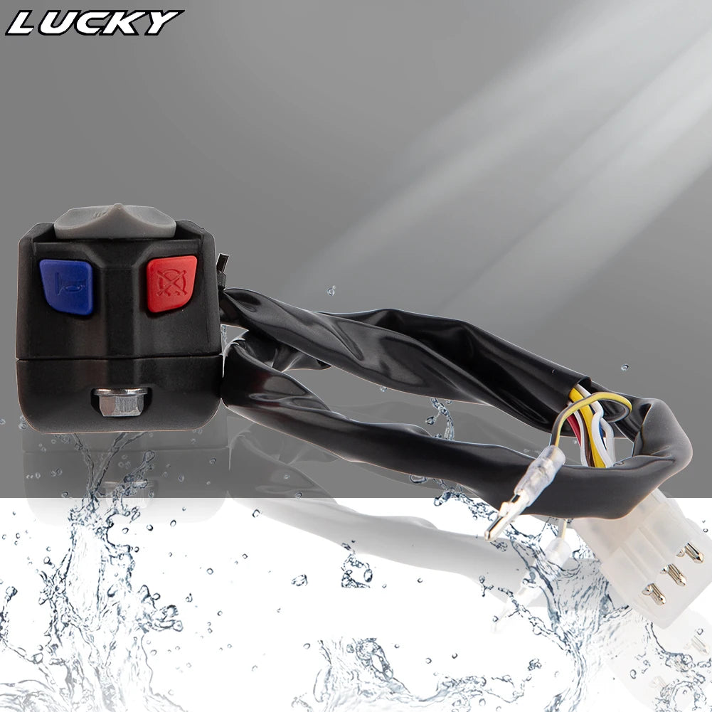 Motorcycle Three Function Switch Waterproof Headlight Turn Light Horn ON/OFF Flameout Starter St - LED Motorcycle Light