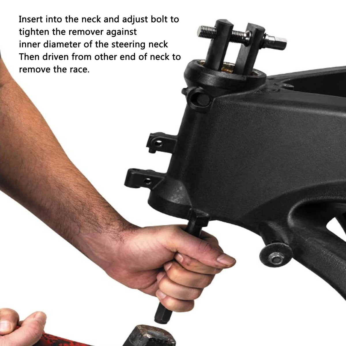 Motorcycle Steering Stem Bearing Race Removal Tool for 1-1/8inch to 2-5/8inch ID Races Steering  - Automotive LED Light