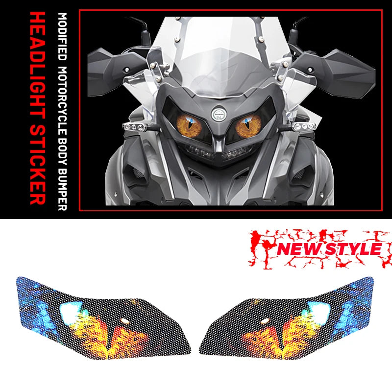 For Benelli TRK502 TRK502X Motorcycle accessories Front Fairing Headlight Guard Sticker Head lig - LED Motorcycle Light