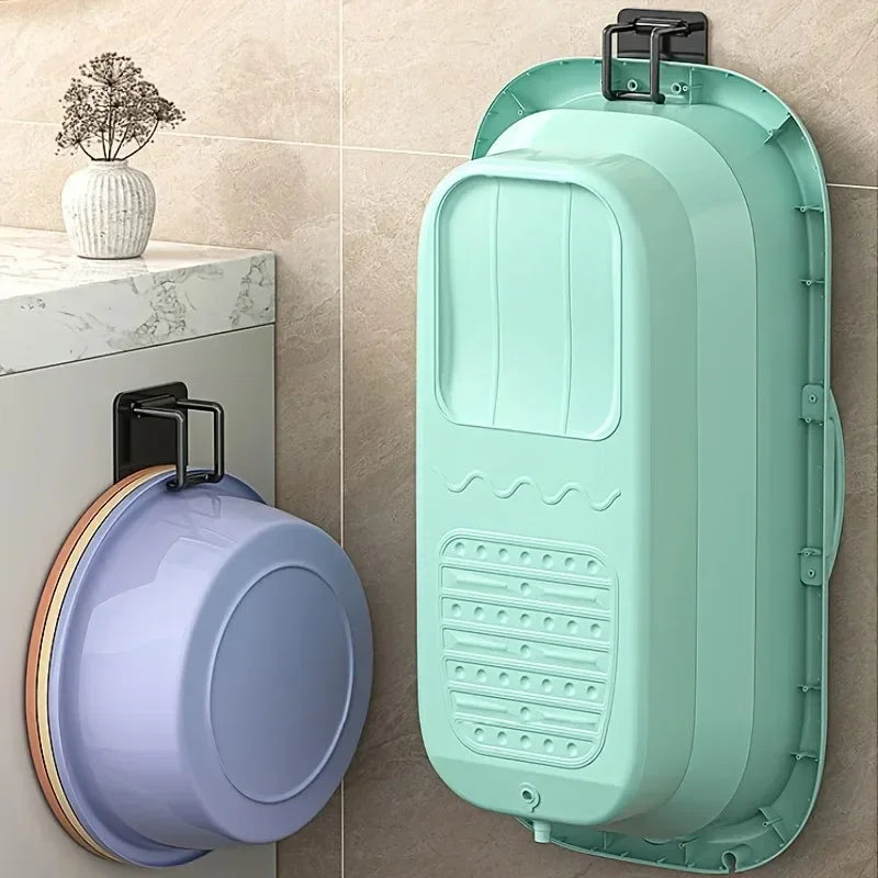 Foldable Storage Hook 1/2PCS Washbasin Rack Rubber Bathtub Hook Kitchen Tools Bathroom Space Sav - Automotive LED Light