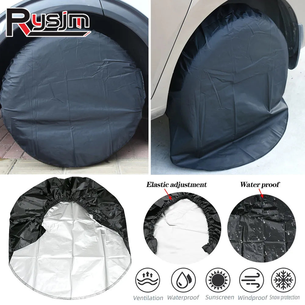 Tire Tyre Cover Tire Cover 27"-32" Waterproof Wheel Tire Tyre Black Cover for Car RV SUV Truck T - Automotive LED Light
