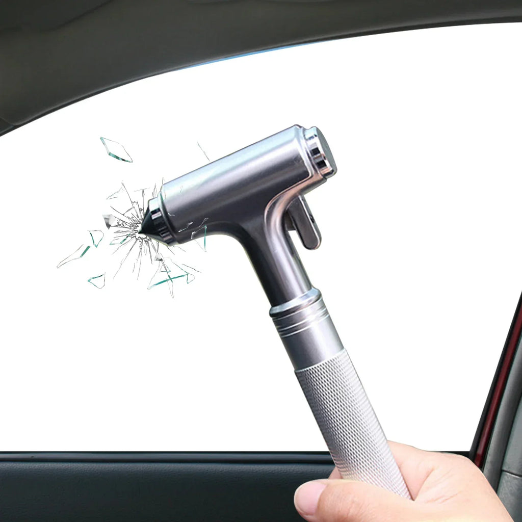 Car Safety Hammer Automotive Aluminum Alloy Window Glass Breaker with Seatbelt Cutter for Vehicl - Automotive LED Light