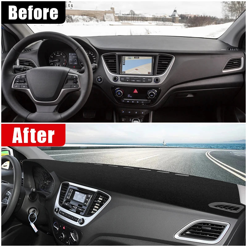 For Hyundai Solaris Accent HC 2017 2018 2019 2020 Car Dashboard Sun Shade Cover Instrument Desk  - Automotive LED Light