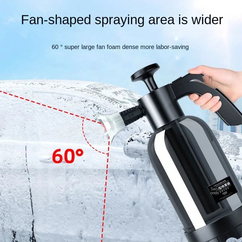 2L Hand Pump Foam Sprayer with 2 Types of Nozzle Hand Pneumatic Foam Cannon Snow Foam Car Wash S - Automotive LED Light