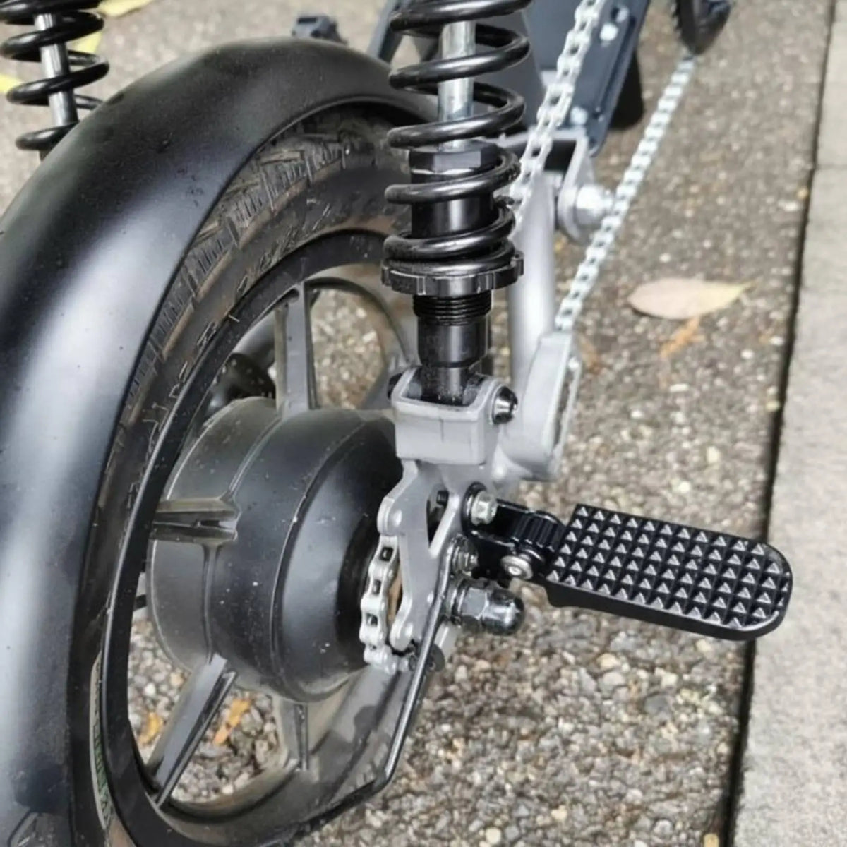 Rear Seat Bicycle Footrest Folding Aluminum Alloy Anti Slip Pedal Accessory for Electric Handbik - Automotive LED Light