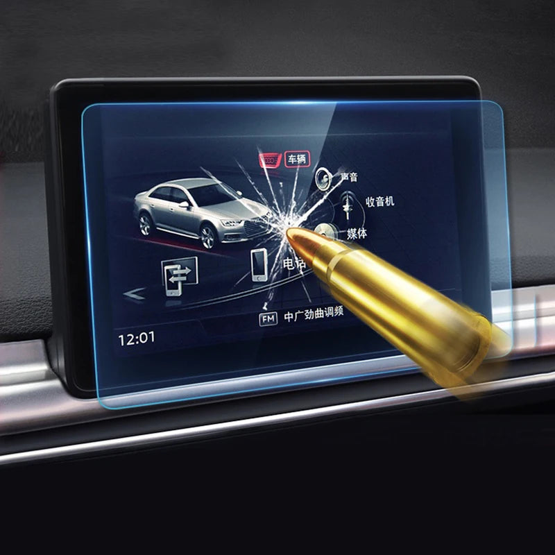Tempered Glass For Audi A4 B9 S4 A5 S5 Q5 2017 2018 2019 Car GPS Navigation & Da for Audi B9 S5 Q5 - Automotive LED Ligh