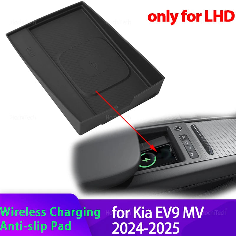 Wireless Charging Silicone Pad for Kia EV9 MV 2024 2025 Central Control Charger Protector Cover  - Automotive LED Light