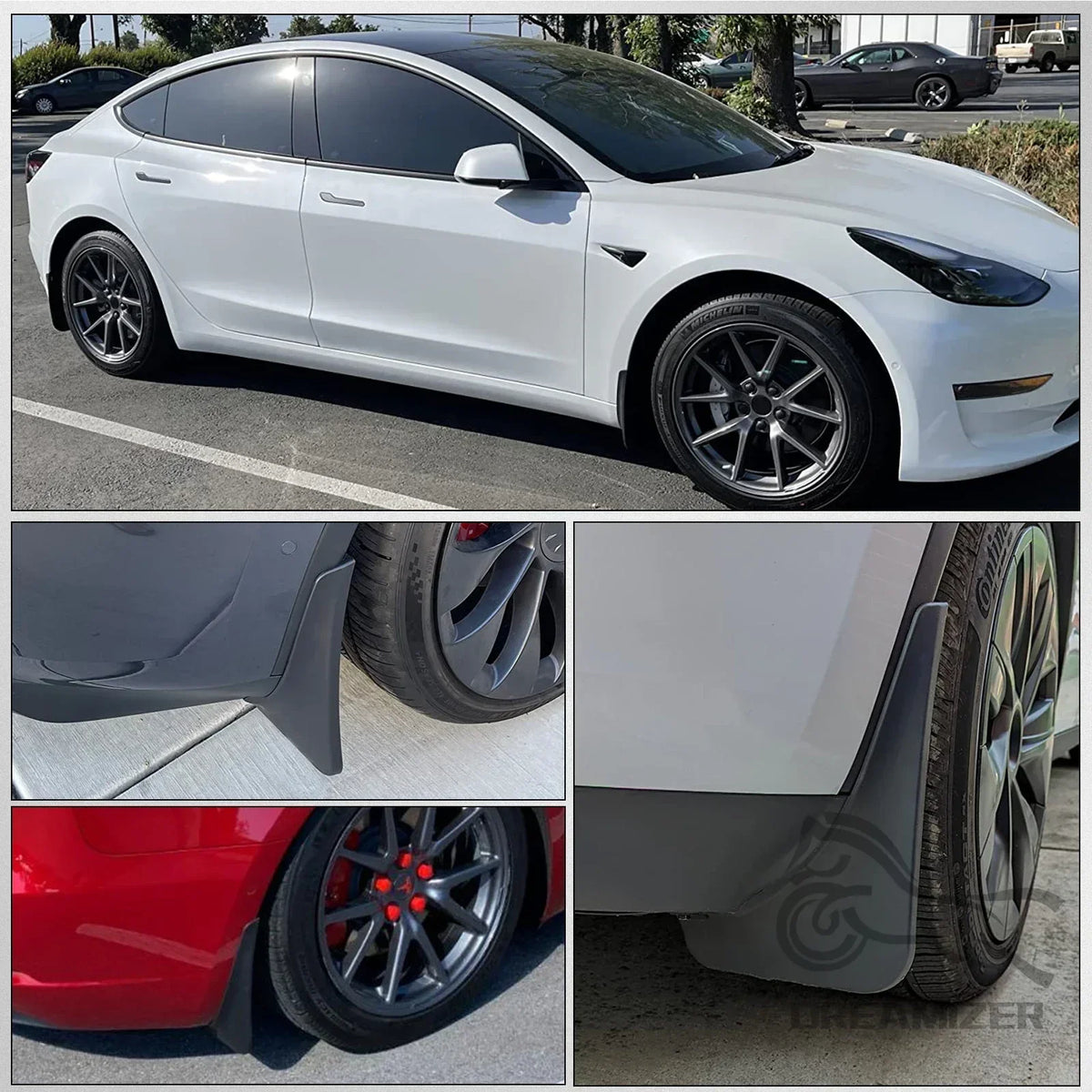 4PCS Car Mud Flaps Splash Guards Front Rear Side Mudflaps Winter Vehicle Sediment Protection Mud - Automotive LED Light