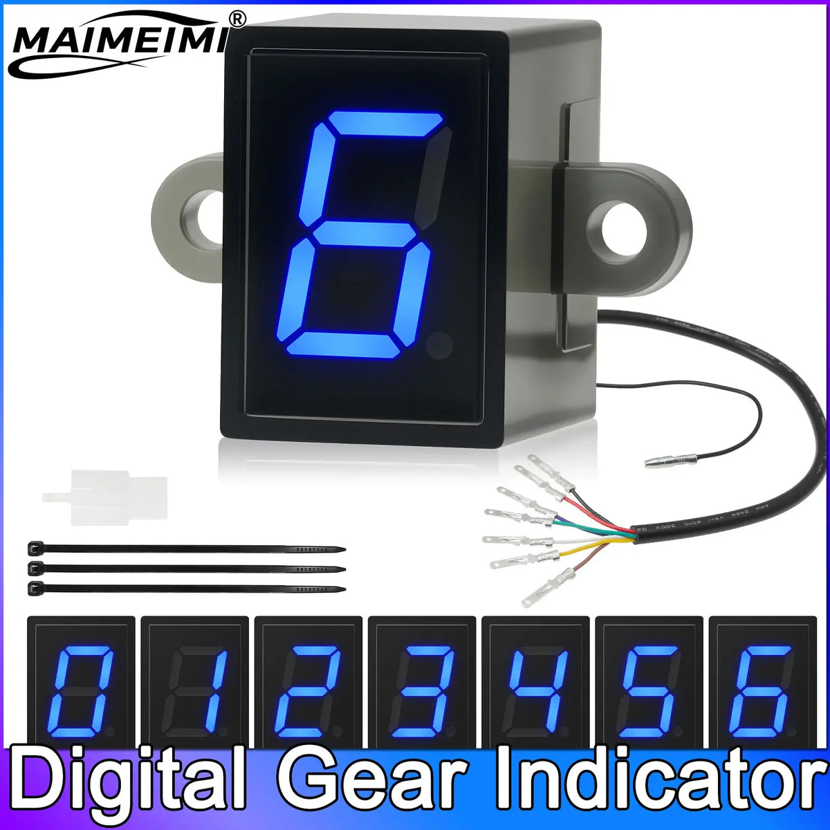 AD Digital Gear Indicator Universal 6 Speed Motorcycle Motorbike Digital Gear Indicator LED Disp - Automotive LED Light