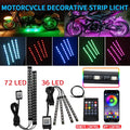 RGB Wireless Remote Control Motorcycle LED UnderGlow Neon Strip Light Kit For Harley Yamaha Car  - LED Motorcycle Light