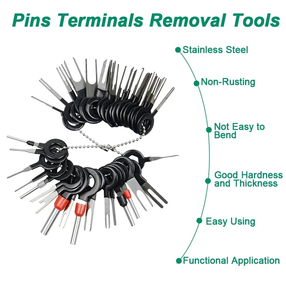 59Pcs Car Terminal Universal Removal Kit Pin Remover Wire Plug Connector Extractor Puller Repair - Automotive LED Light