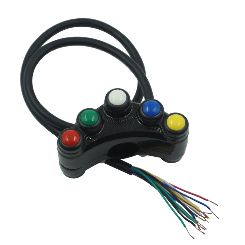 Universal Aluminum 7/8" 22mm Motorcycle Handlebar Switch Turn Signal Headlight Fog Light Horn ON - LED Motorcycle Light