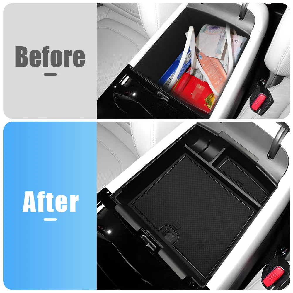 For Hyundai Tucson 2025 2026 Car Central Armrest Storage Box Organizer Container Tray Case Acces - Automotive LED Light