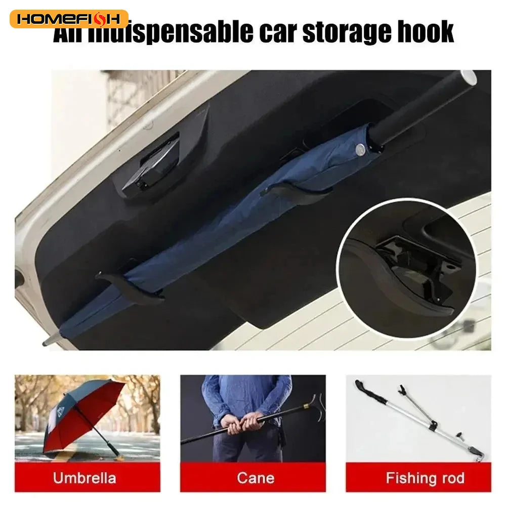 2Pcs Car Seat Back Hoo Multi-purpose Trunk Umbrella Mount Holder Car Umbrella Storage Organizer  - Automotive LED Light