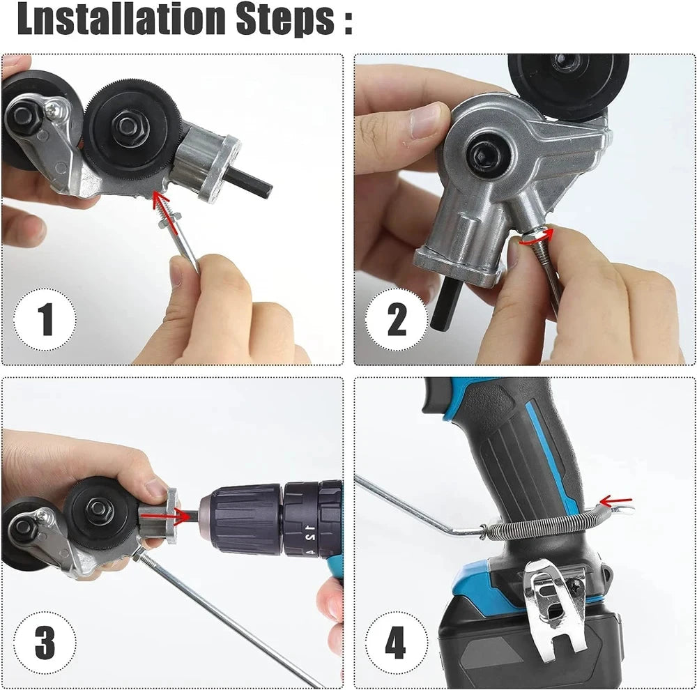 Free Cutting Tool Electric Drill Shears Plate Cutter Metal Nibbler Drill Attachment Double Heade - Automotive LED Light