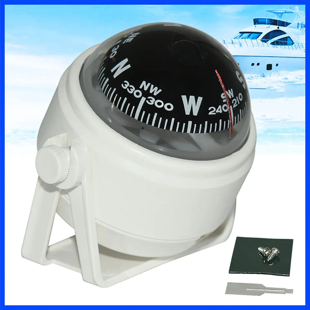 Marine Navigation Compass Waterproof ABS Compass for Boat Truck Cycling Hiking LED Digital Point - Automotive LED Light