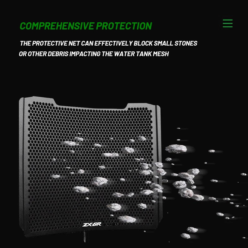 Motorcycle Radiator Guard Grille Cover Protector Protective Grill For ZX-6R ZX63 for ZX6R 2013-2025 - Automotive LED Lig