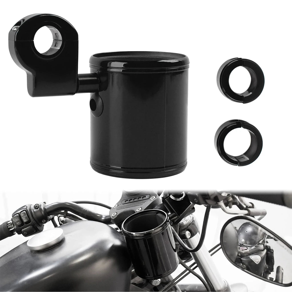 Motorcycle 7/8" to 1 1/4" Universal Cup Holder Handlebar Drink Bottle Holder For Harley ATV Hond - Automotive LED Light