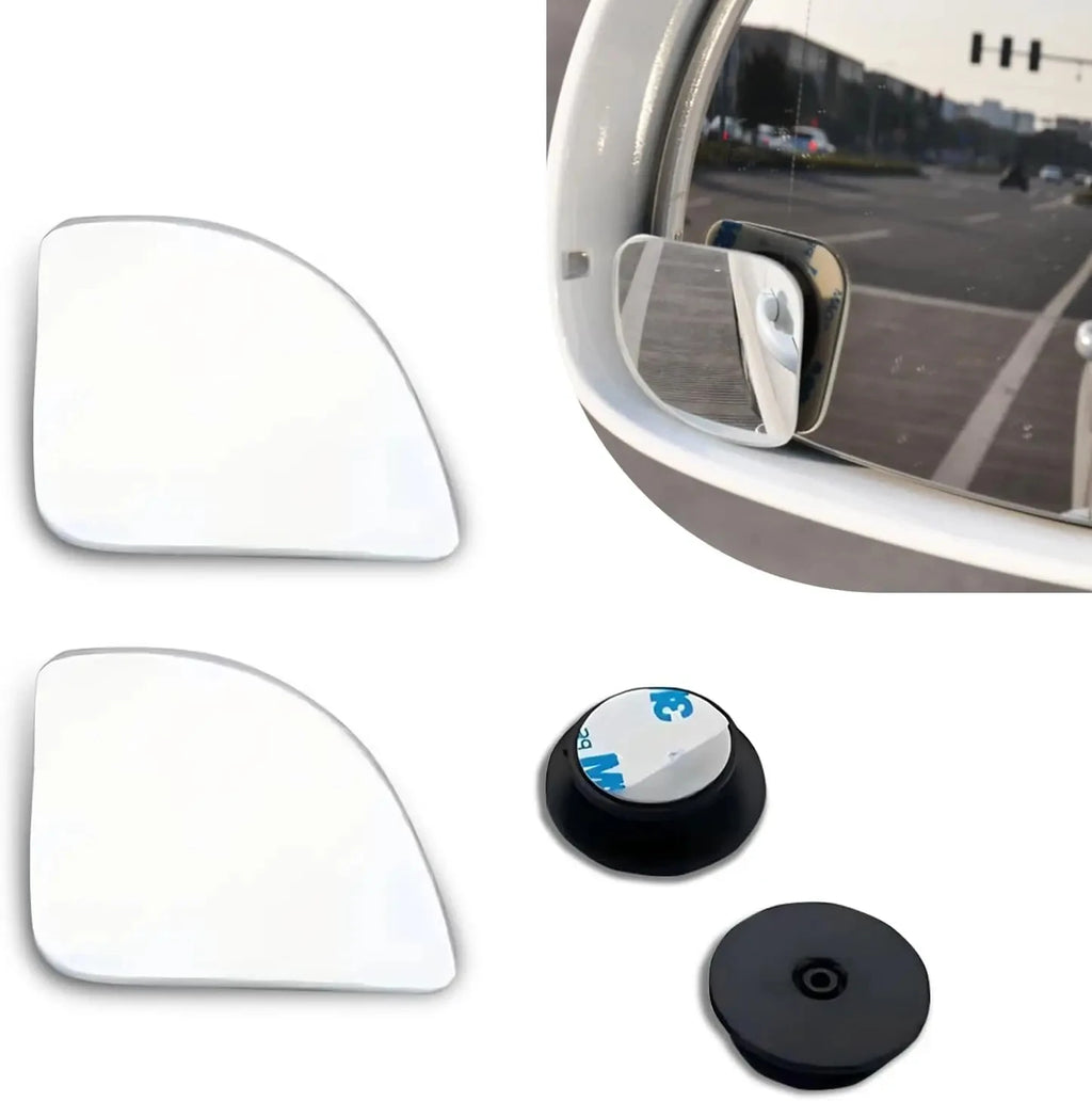 2Pcs Car Blind Spot Mirror HD Glass Convex 360 Degree Adjustable Angle Rear View Mirror for Car  - Automotive LED Light