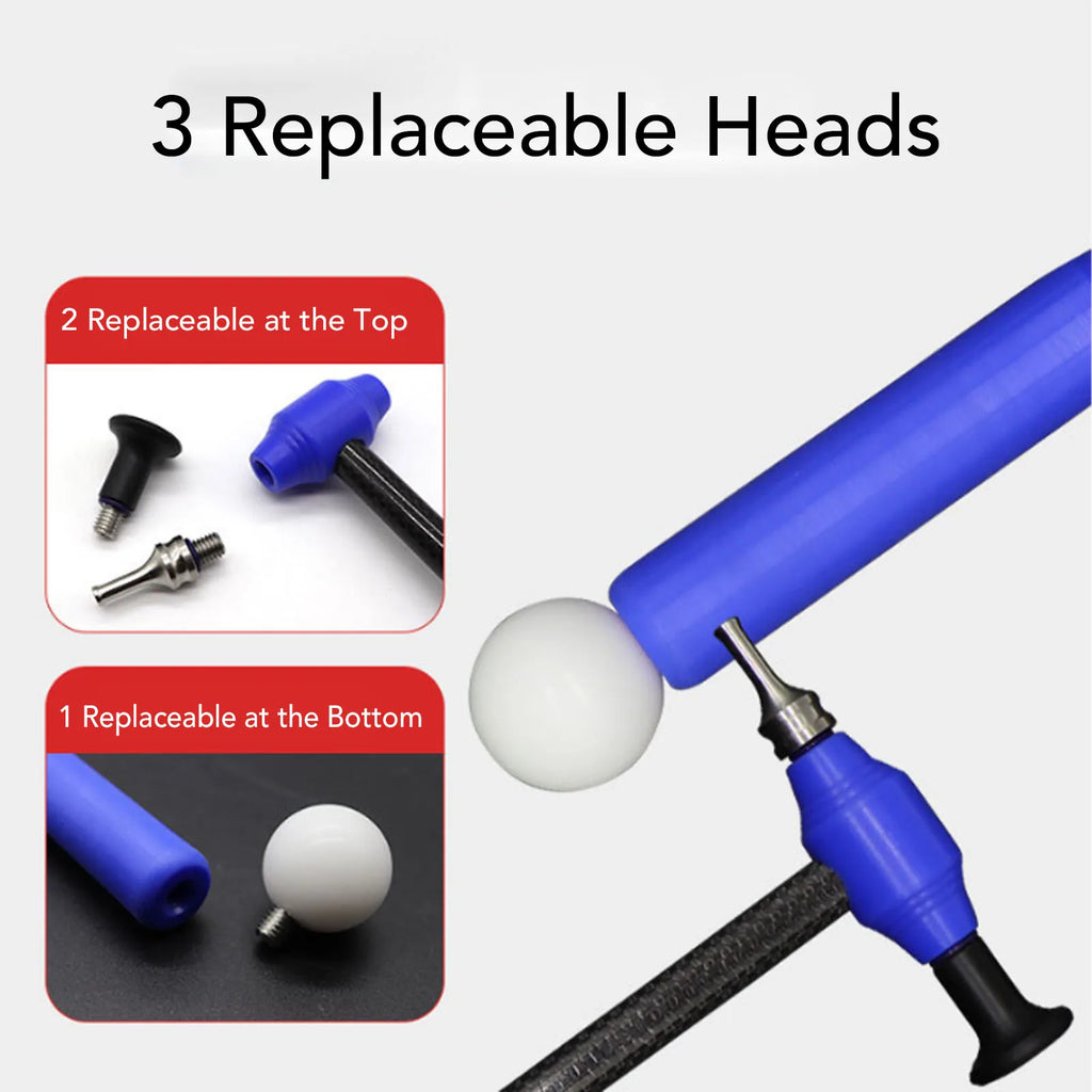 Auto Body Hammer Tools Set Paintless Dent Repair Leveling Hammer with 6 Replacement Heads for Ca - Automotive LED Light