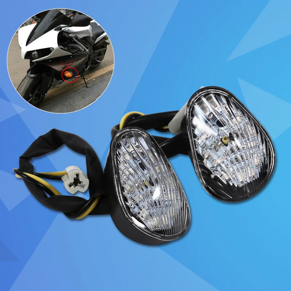 1 Pair Amber LED Turn Signal Light Indicator Lamp Flush Mount For Yamaha YZF R1  for R6S R1 R6 - LED Motorcycle Light