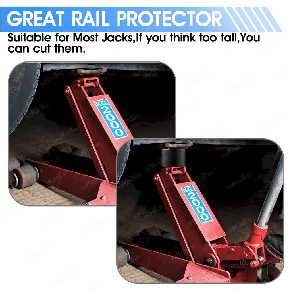 Universal Car Lift Jack Support Stand Rubber Pads Frame Protector Wheel Dolly Slotted Floor Fram - Automotive LED Light