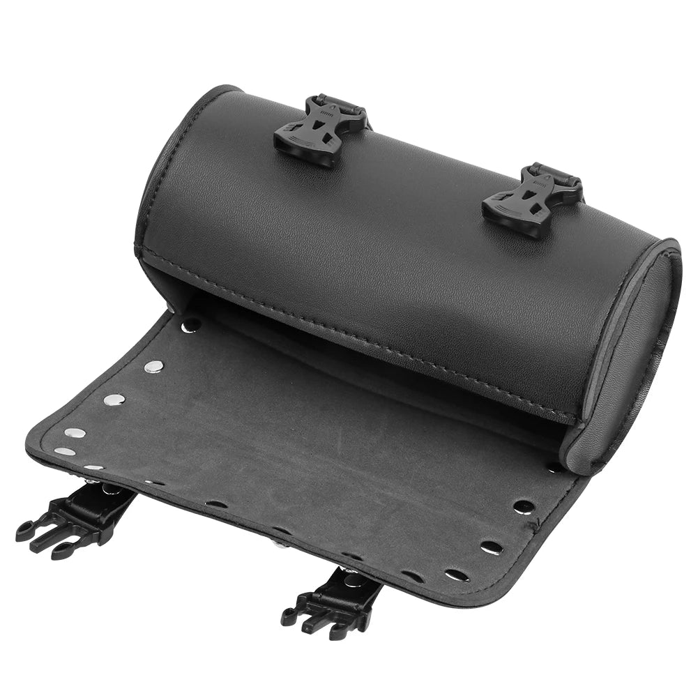 Motorcycle Fork PU Leather Travel Pouch Waterproof Tool Bags Saddle Bag Vintage Tail Bag Luggage - Automotive LED Light
