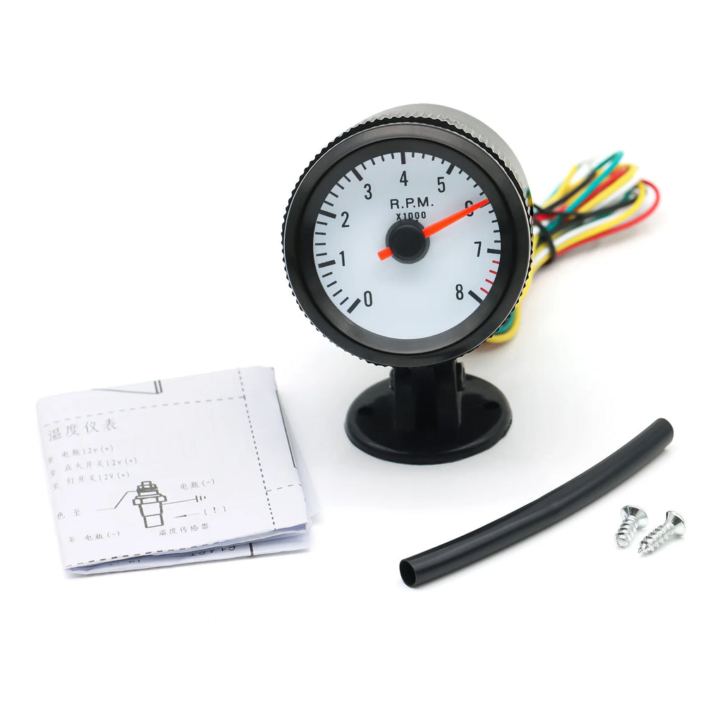 Car Racing Tachometer 2"52MM RPM Meter Analog Black Case with Blue LED Outboard Tach Gauge For 1 - Automotive LED Light