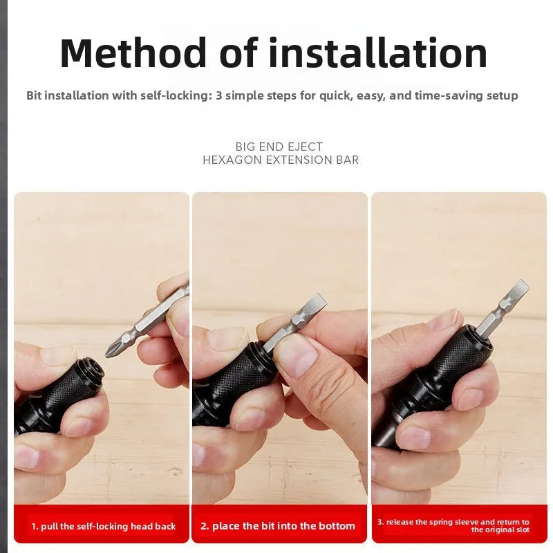 1/2PCS Electric Wrench Impact Wrench Drill Adapter 1/2 To 1/4 Hex Converter Socket Extension Bit - Automotive LED Light