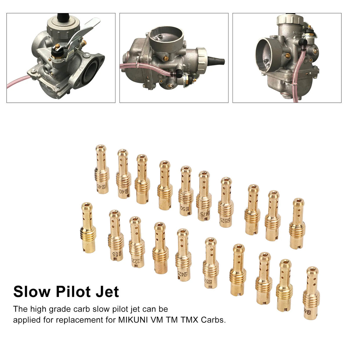 20PCS 12.5‑60 Motorcycle Carburetor Main Jets Slow Pilot Jets Kit for MIKUNI VM TM TMX Carbs Car - Automotive LED Light