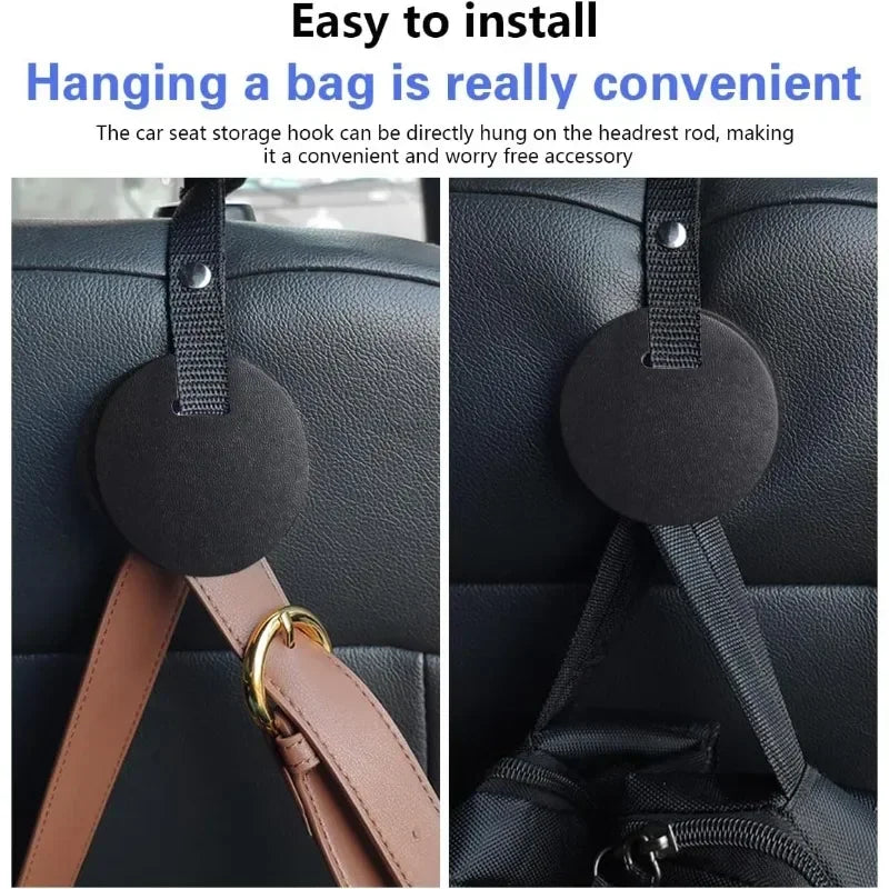 Auto Headrest Hidden Hook Car Back Seat Hanger Heavy Duty Alloy Steel Hooks for Luggage Pet Carr - Automotive LED Light