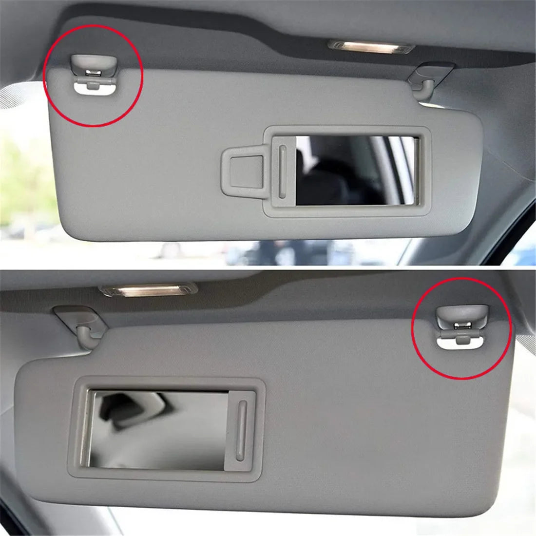 2Pcs Car Sun Visor Clip Gray Interior Hanger Hook Clip Bracket for Audi A1 A3 S3 for Audi A4 A5 A1 - Automotive LED Ligh