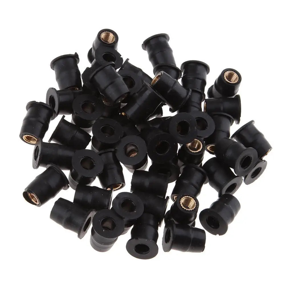 M5 Motorcycle Windscreen Rubber Well Nuts Black Flanged Sleeve Vibration Resistant Fairing Nut f - Automotive LED Light