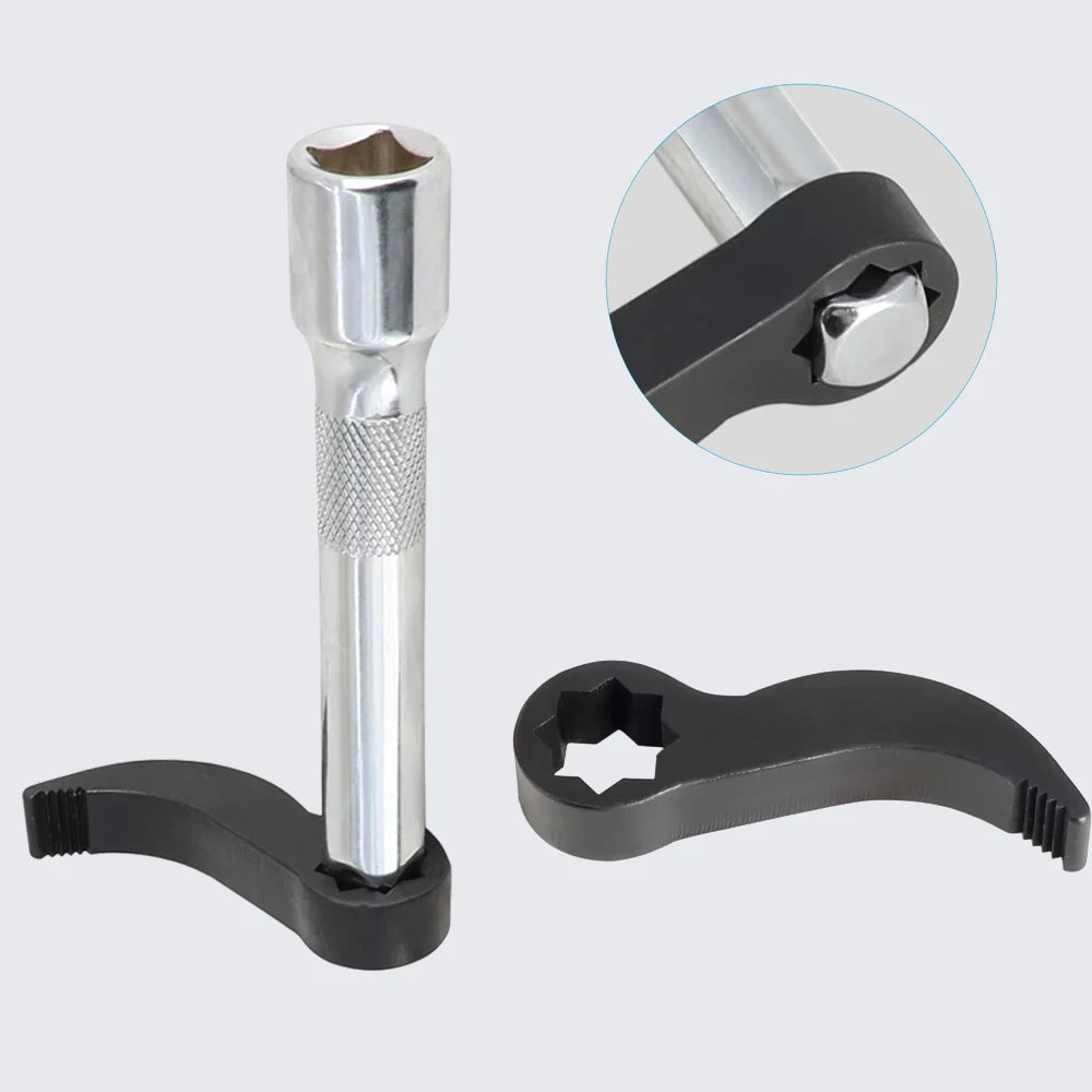 Bull Horn Pry Bar Adapter Head Tool Adjustable Angle Bar for 1/2 Ratchet Open-End Wrench Half Sh - Automotive LED Light