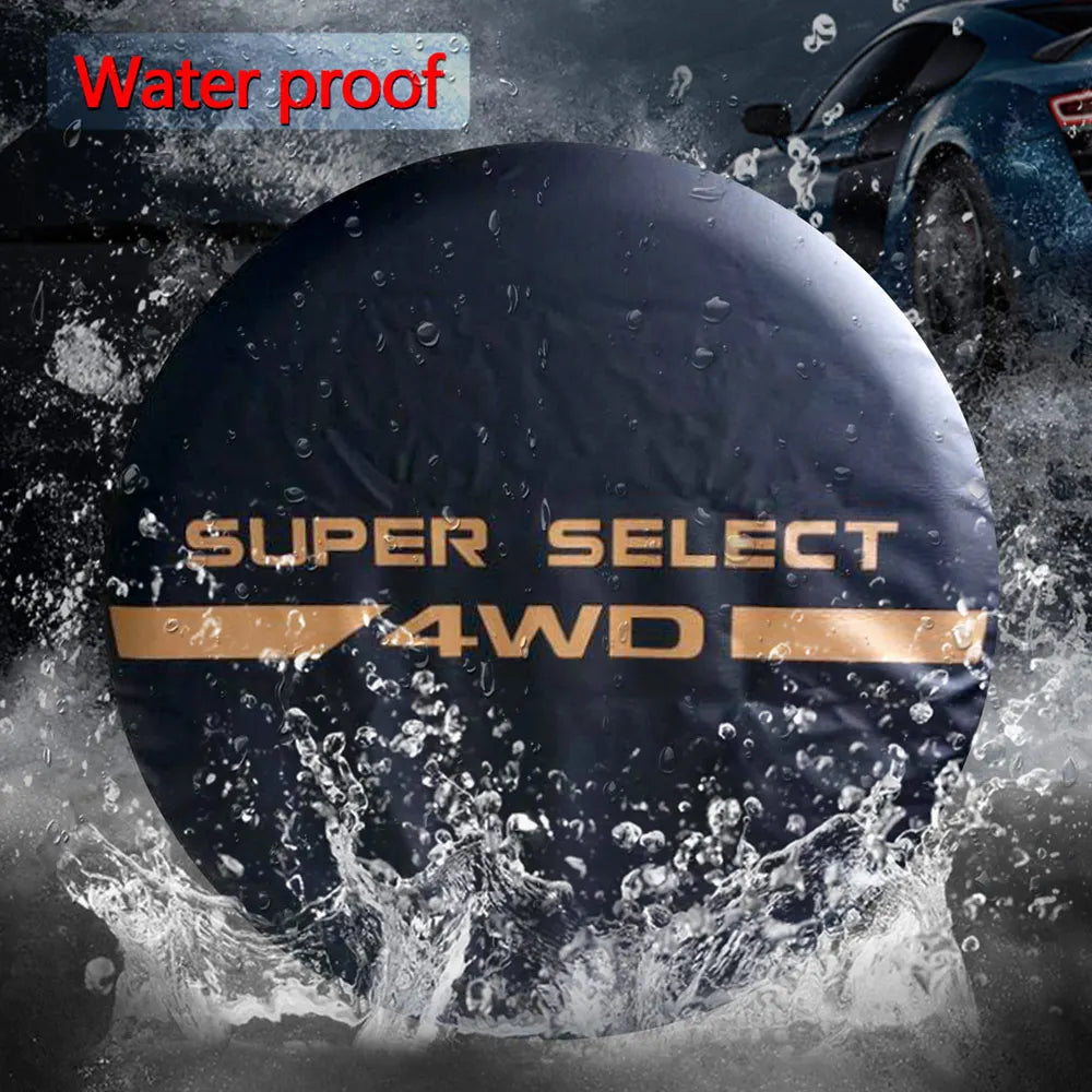 Car Style 14" 15" 16" 17" Inch Car Tire Cover 4WD 4x4 PVC Leather Spare Wheel Tire Cover Case Ba - Automotive LED Light
