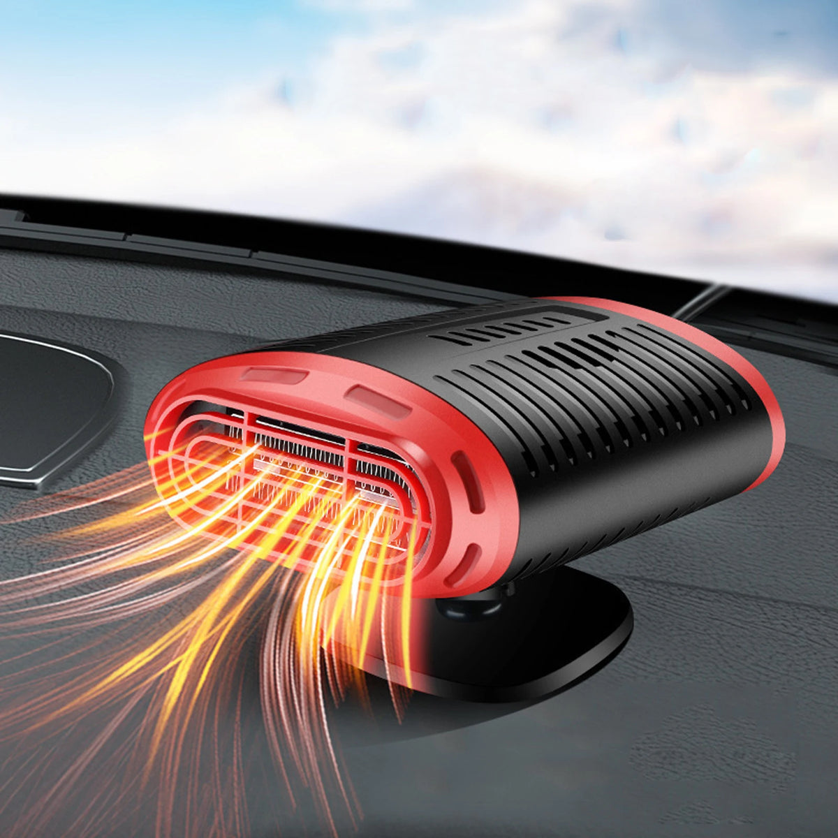 12V/24V Car Heater Fan 120W 360 Degree Rotatable Heating Cooling 2 Gear Car Windshield defroster - Automotive LED Light
