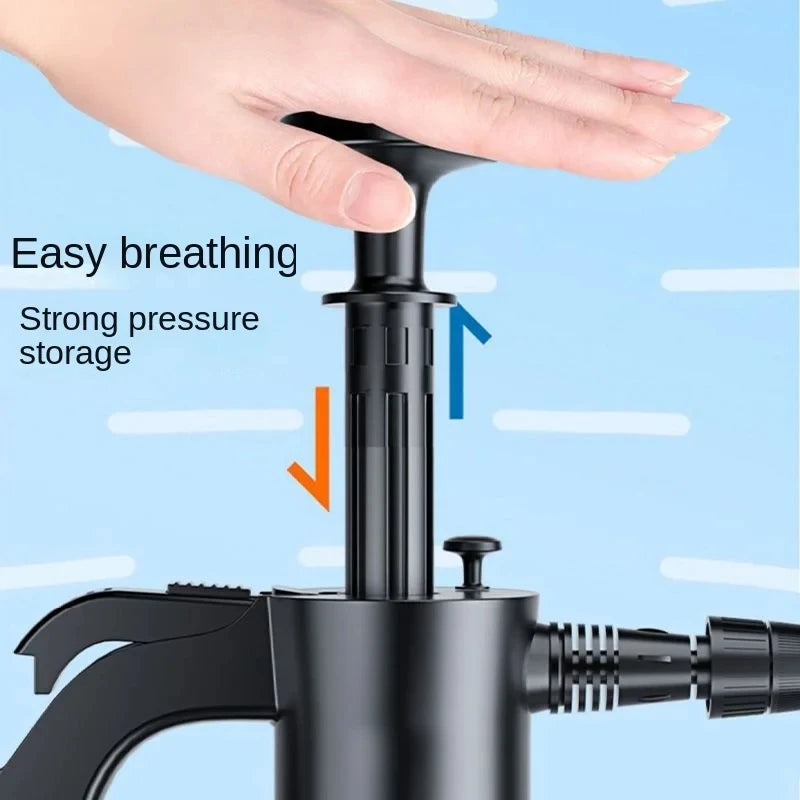 2L Hand Pump Foam Sprayer with 2 Types of Nozzle Hand Pneumatic Foam Cannon Snow Foam Car Wash S - Automotive LED Light