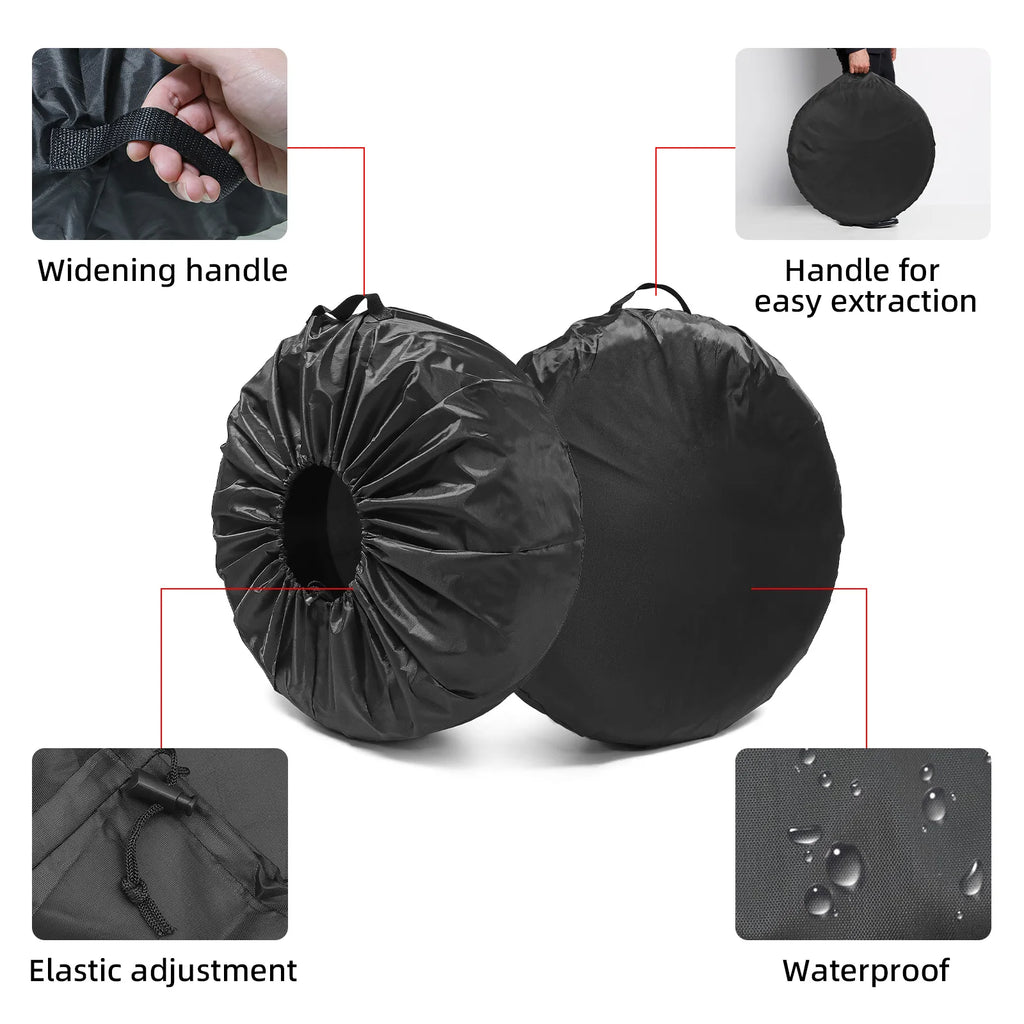 1PC/4PCS Spare Tire Cover Case Tire Wheel Bag Spare Wheel Tyre Weather Protection Storage Covers - Automotive LED Light