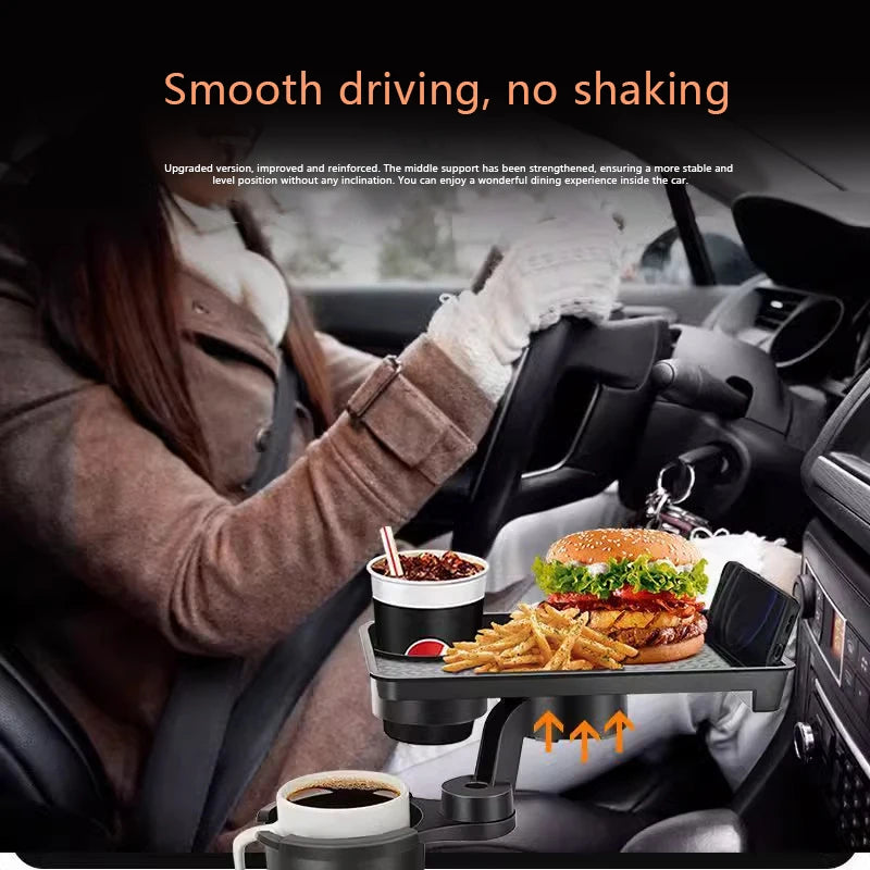 Car Dining Table Car Tray with Double Cup Holder Dining Table Dining Car Tray Portable Adjustabl - Automotive LED Light