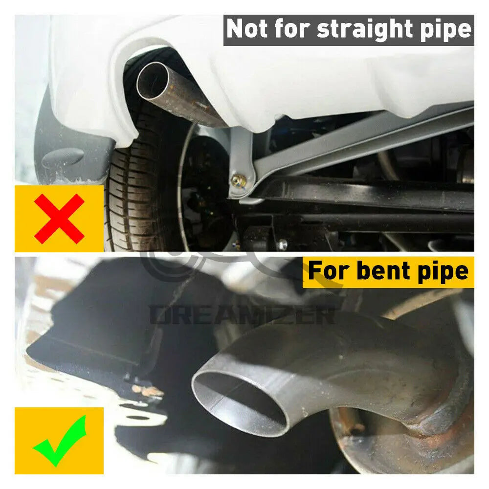 63mm Dual Outlet Universal Car Exhaust Tip Stainless Steel Auto Muffler Tail Pipe Car Accessorie - Automotive LED Light
