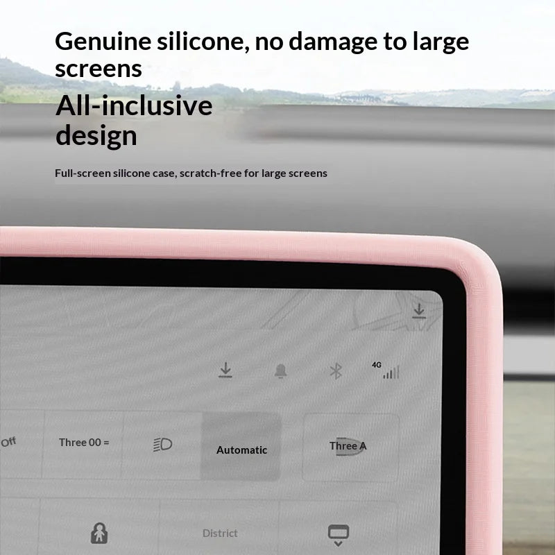 For Tesla Model 3 Y Silicone Protective Frame Edge Cover Central Control Accessories Navigation  - Automotive LED Light