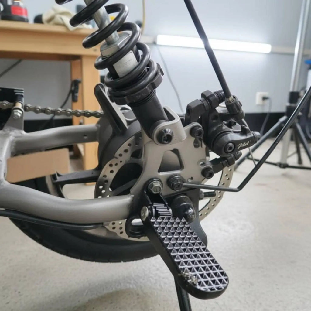Rear Seat Bicycle Footrest Folding Aluminum Alloy Anti Slip Pedal Accessory for Electric Handbik - Automotive LED Light