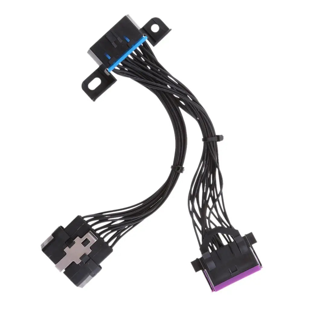 OBD2 Extension Cable Male to Dual Female OBDII Splitter Black Rubber Diagnostic Connector for Ve - Automotive LED Light